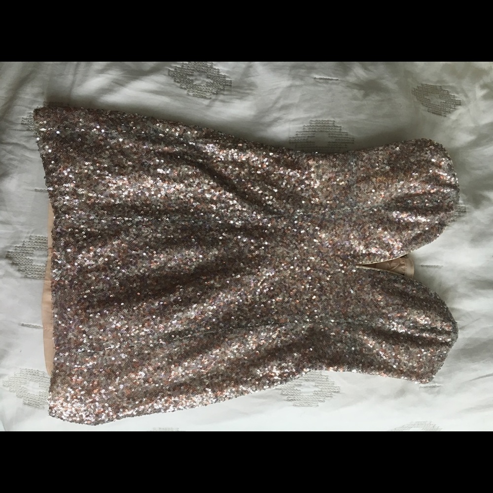 Low-Cut, Sequin, Mini Dress