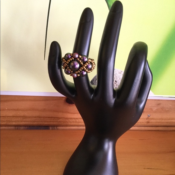 Swarovski Crystal Pearl Beaded Ring R3 - Picture 2 of 3