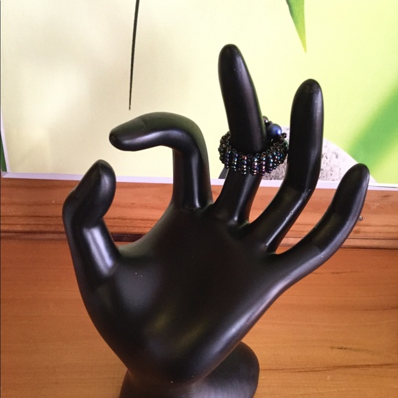 Swarovski Crystal Pearl Beaded Ring R3 - Picture 3 of 3