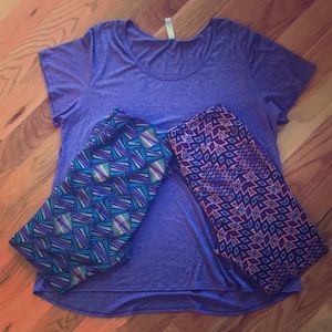 Lularoe Bundle!! Classic Tee & 2 pair Leggings TC