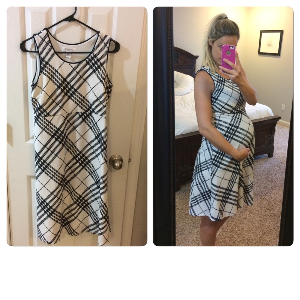 Plaid maternity dress