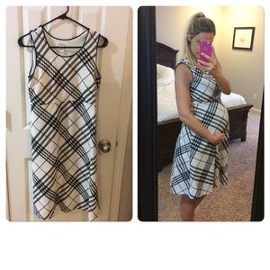 Plaid maternity dress