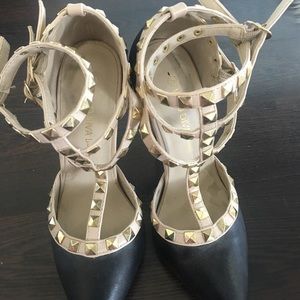 Studded strappy heels
