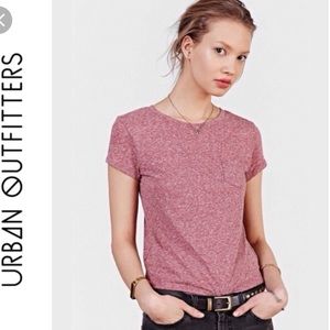 Pink/red cropped shrunken pocket top