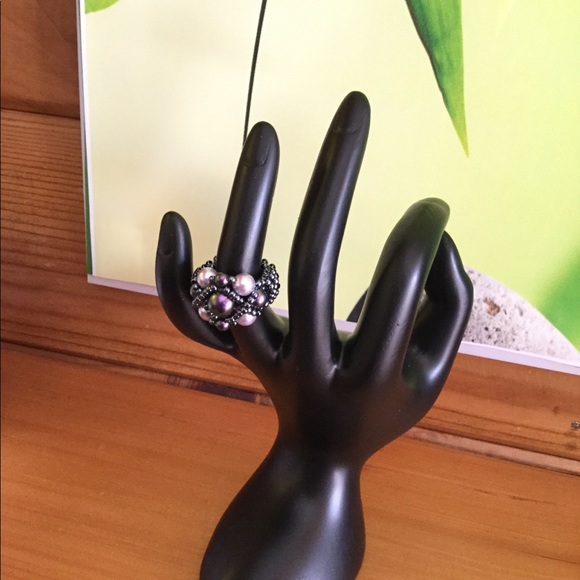 Swarovski Crystal Pearl Beaded Ring R2 - Picture 2 of 3