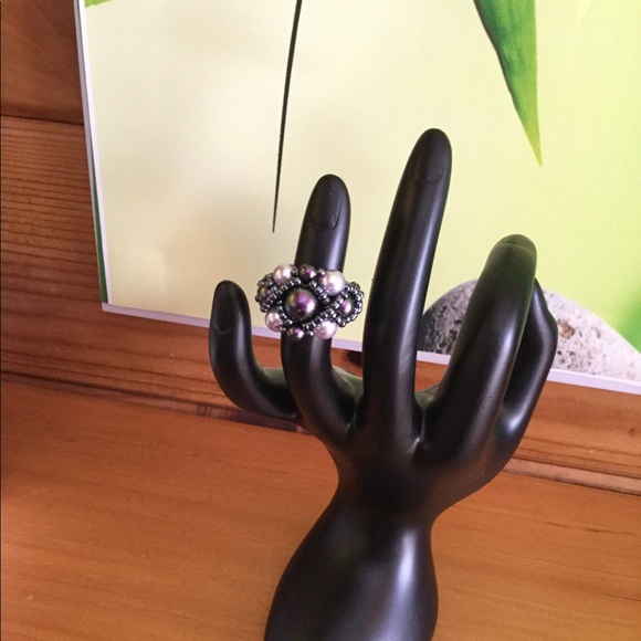 Swarovski Crystal Pearl Beaded Ring R2 - Picture 3 of 3