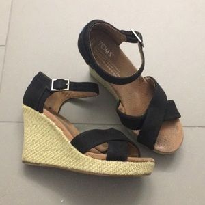 Black Toms Wedges