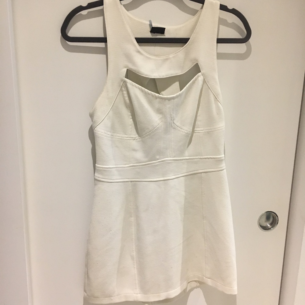 Creme, Cut-out, Mini Dress