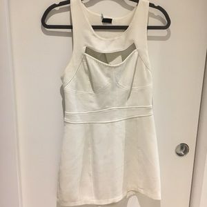 Creme, Cut-out, Mini Dress