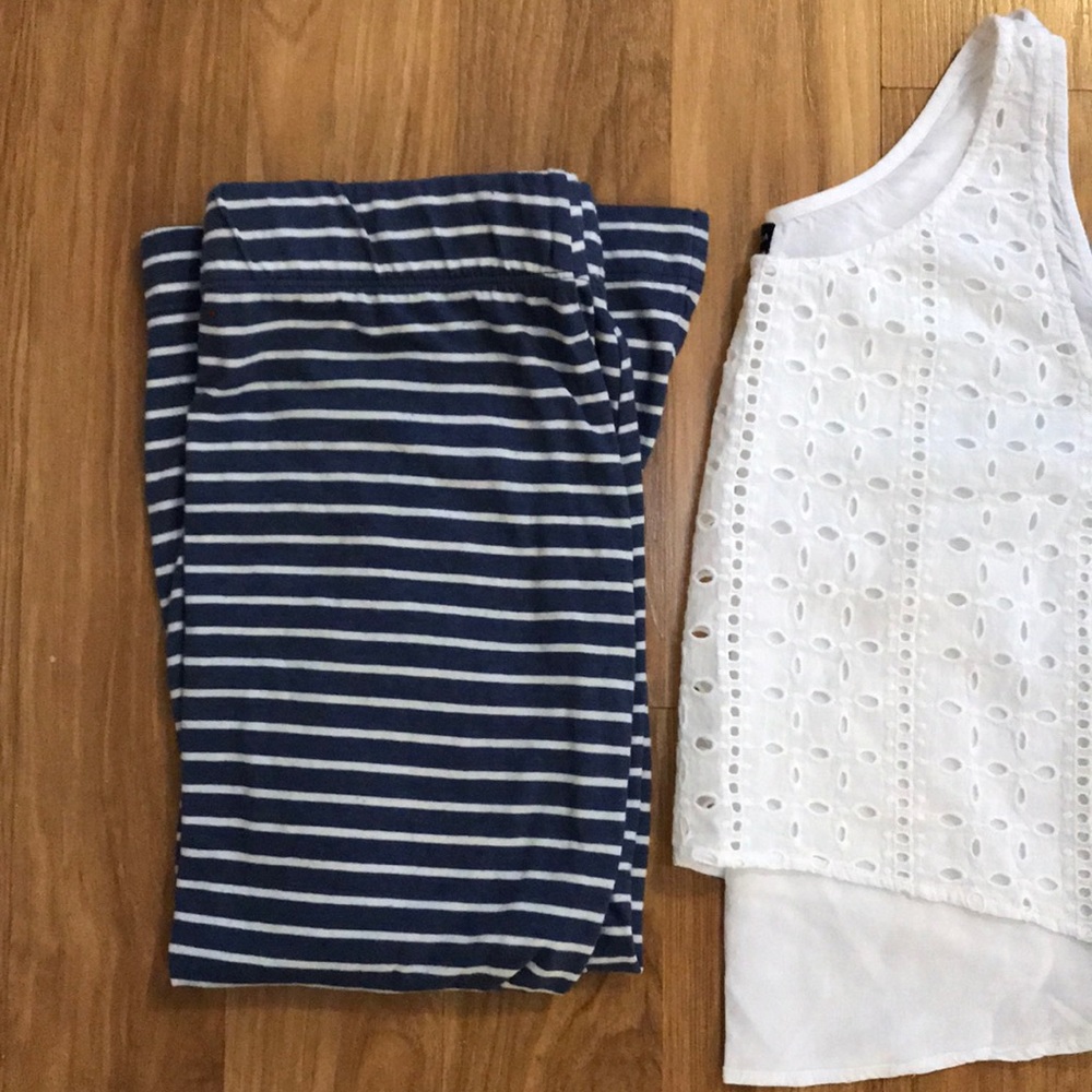 NWOT Anthropologie Nautical Striped Midi Skirt