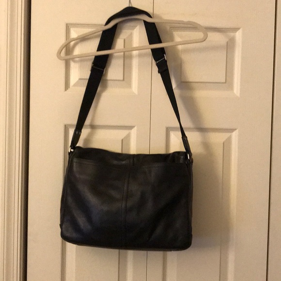 Coach saddle bag / briefcase   Black leather - Picture 2 of 6