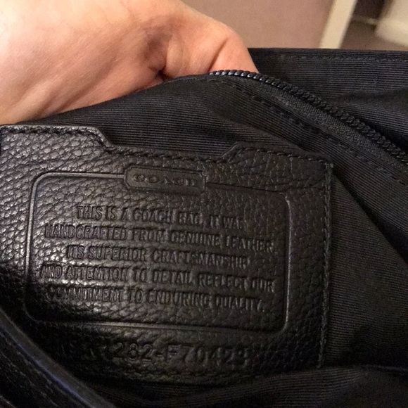 Coach saddle bag / briefcase   Black leather - Picture 4 of 6