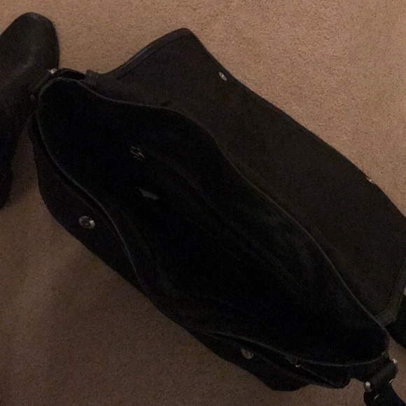 Coach saddle bag / briefcase   Black leather - Picture 6 of 6