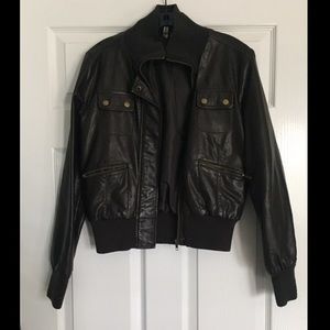 Dark brown leather jacket