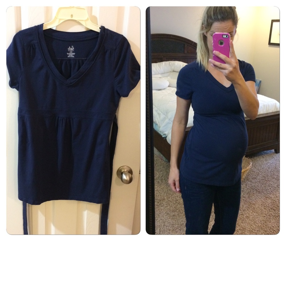Navy maternity shirt