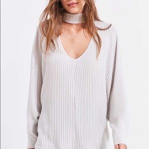 Mock neck, cut out sweater