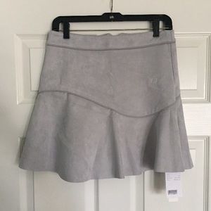 Gray suede mini skirt