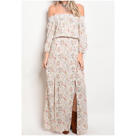 Floral Off the Shoulder Dress - Picture 2 of 6