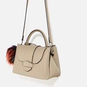 ZARA Mini Pompom City Bag