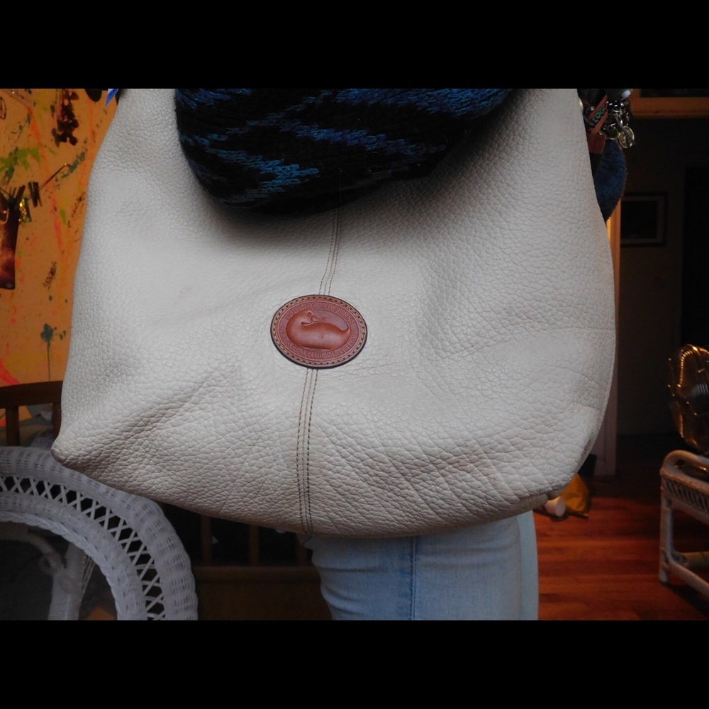 Dooney & Bourke Cream All Weather Leather Satchel