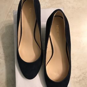 Blue Suede Wedges