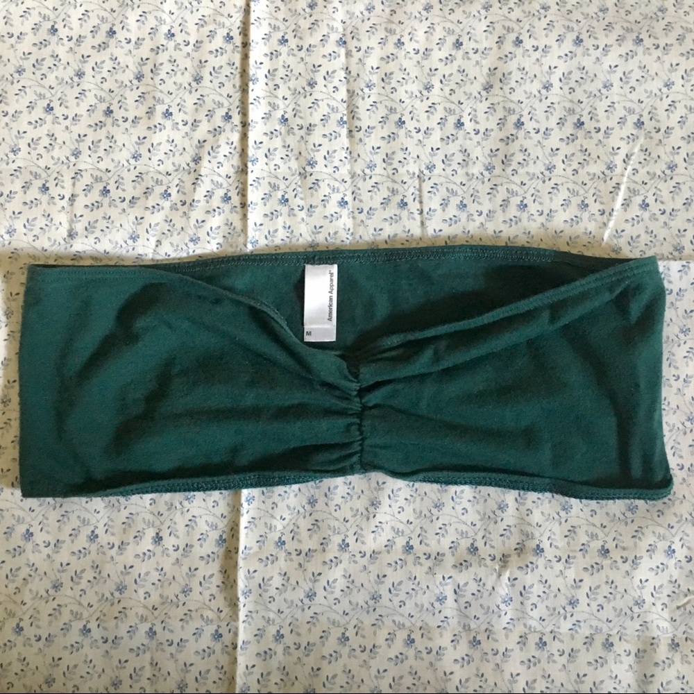 Bandeau top, green, American apparel, swim, summer