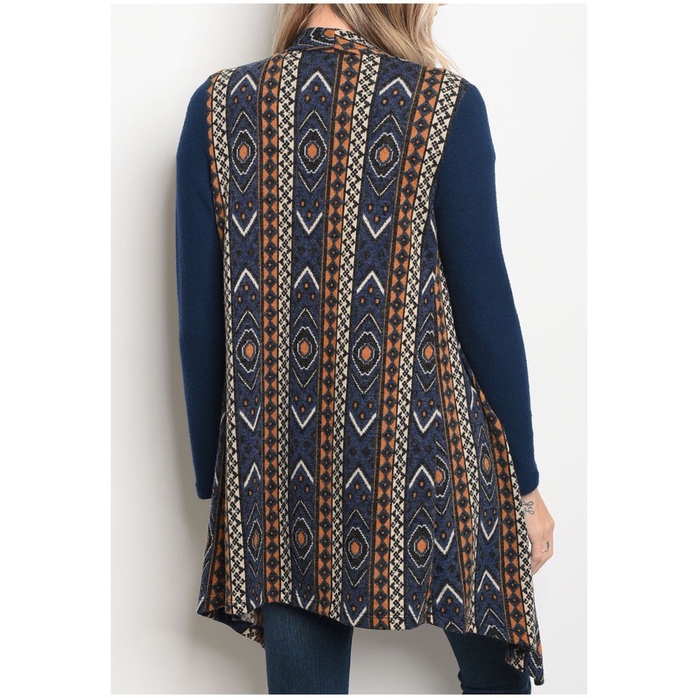 Navy Cardigan with Design - Picture 5 of 5