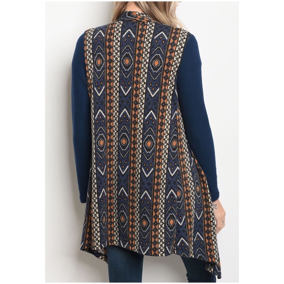 Navy Cardigan with Design - Picture 5 of 5