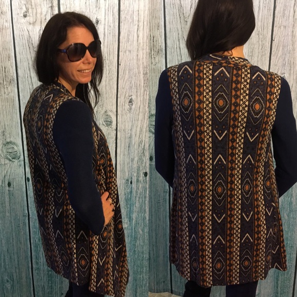 Navy Cardigan with Design - Picture 4 of 5