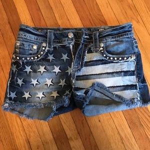 Miss Me American Flag Jean Shorts