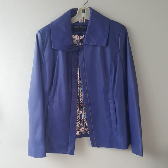 Blue leather jacket - Picture 1 of 4