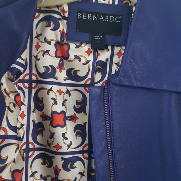 Blue leather jacket - Picture 3 of 4