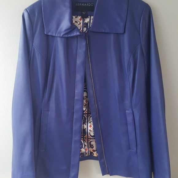 Blue leather jacket - Picture 4 of 4