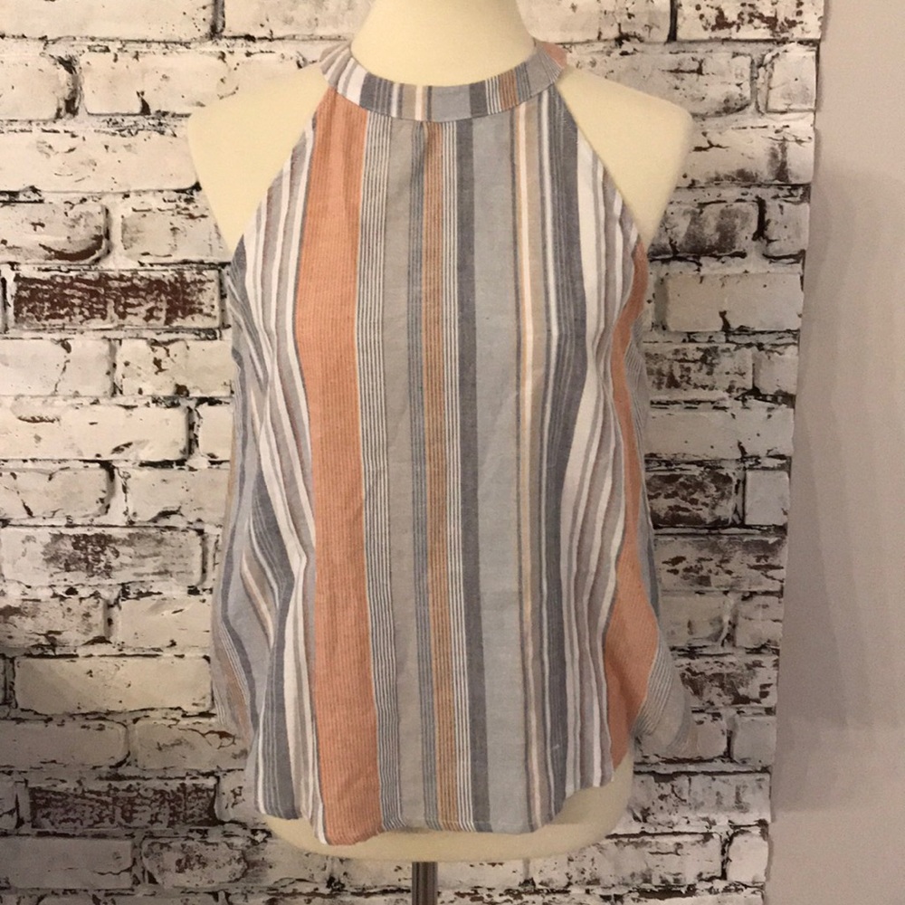 Elodie Sleeveless 100% Cotton Striped Tank Top
