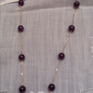 Lavender beads and gold chain