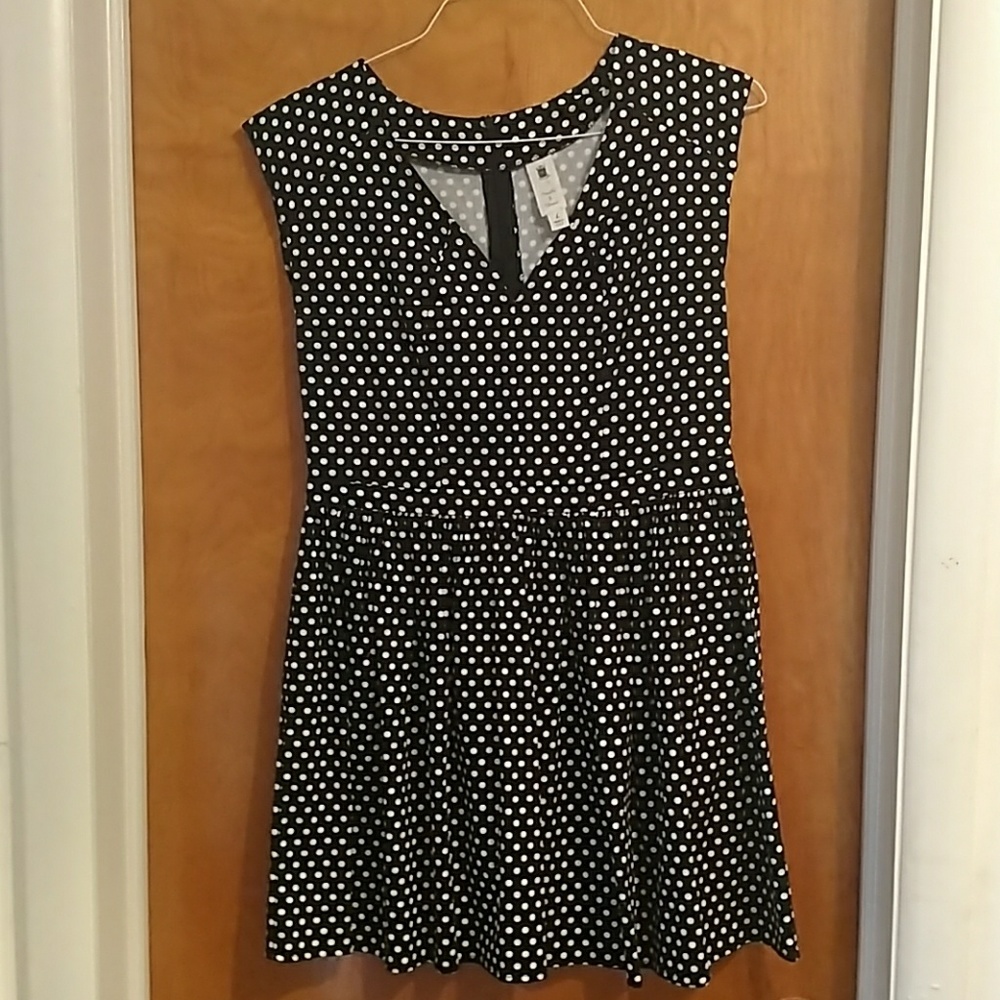 Black and white polkadot dress