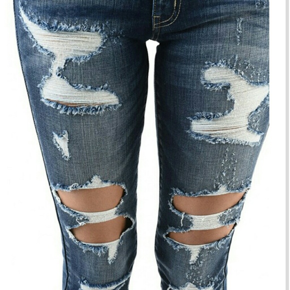 Last 1 Distressed skinny jeans - Picture 4 of 5