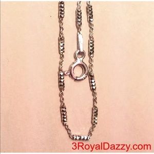 14k White Gold on Sterling 925 Bracelet 10"