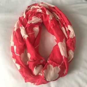 Kate Spade Floral Print Coral Circle Scarf
