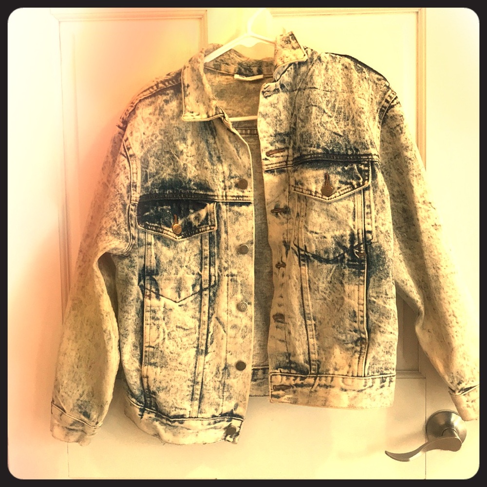 Vintage bleach wash denim jacket