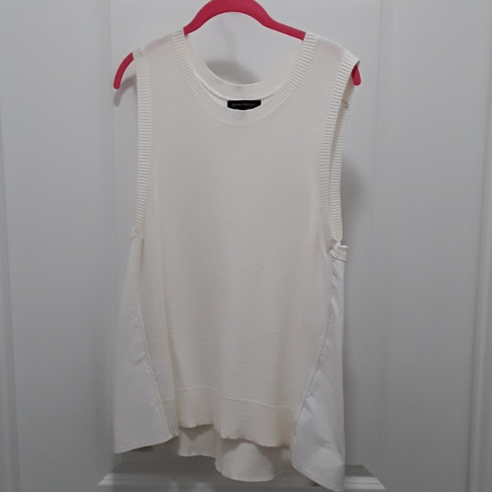 Banana Republic Knit and Faux Leather Top