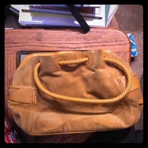 Mustard yellow Cole Hann shoulder bag; perf 4 fall