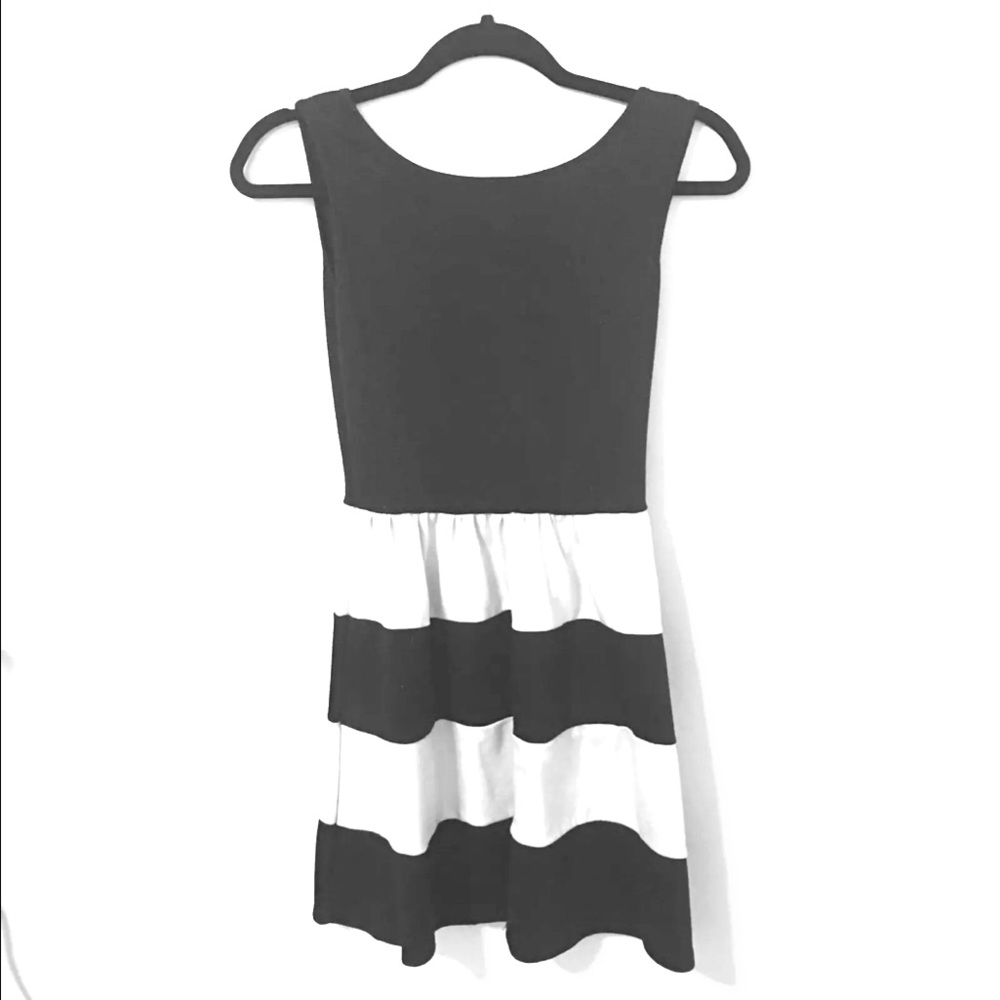 black and white dress