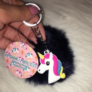 Navy Unicorn Bag Charm