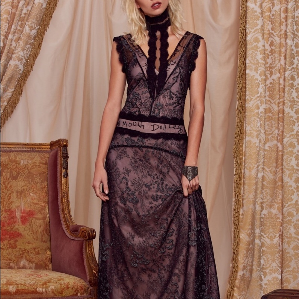 Nasty Gal x Courtney Love Lace Fillmore Maxi Dress