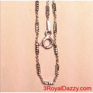 14k White Gold / Sterling 925 Bracelet 10"