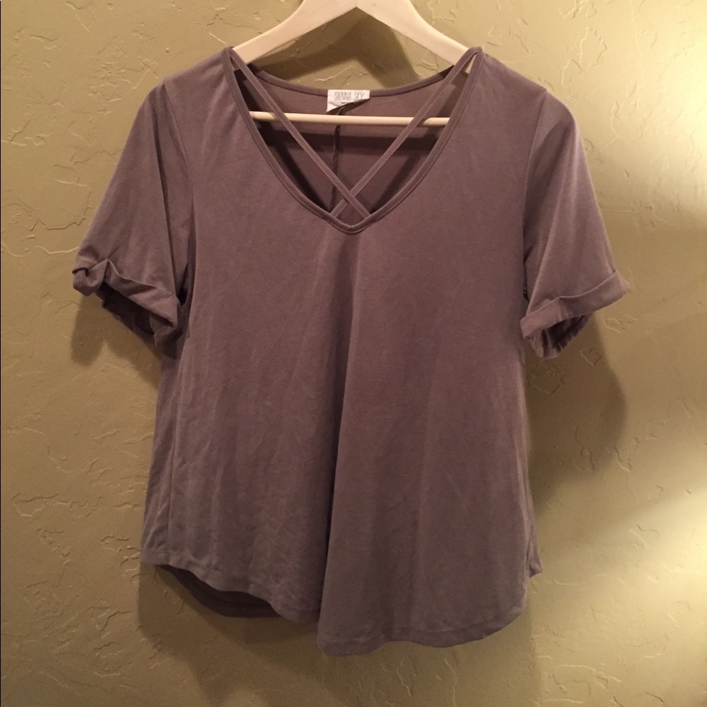 Grey cross cross blouse