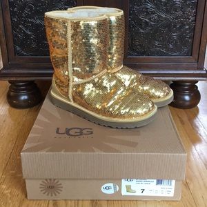 UGG gold sequined boots