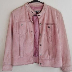 Pink Suede Leather Jacket