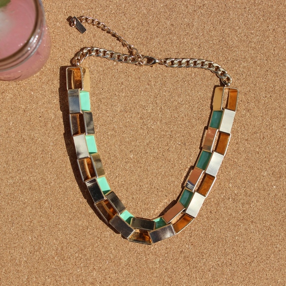 Coffee Break Gold & Mint Chain Necklace - Picture 1 of 7